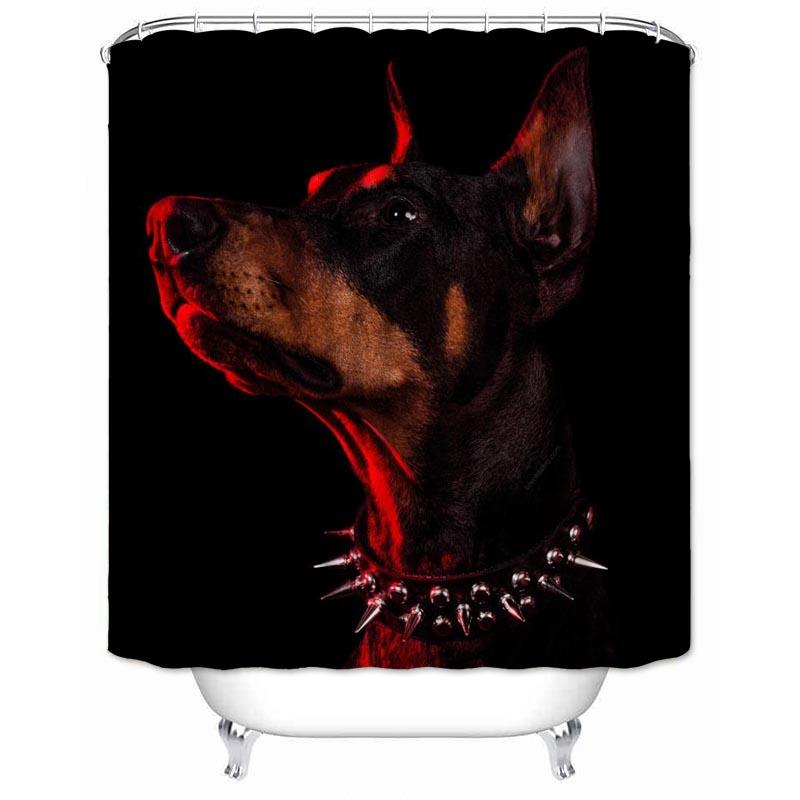

Musife Custom Doberman Shower Curtain Waterproof Bathroom Polyester Fabric Bathroom Curtain W60H190(CM)-1 Pcs