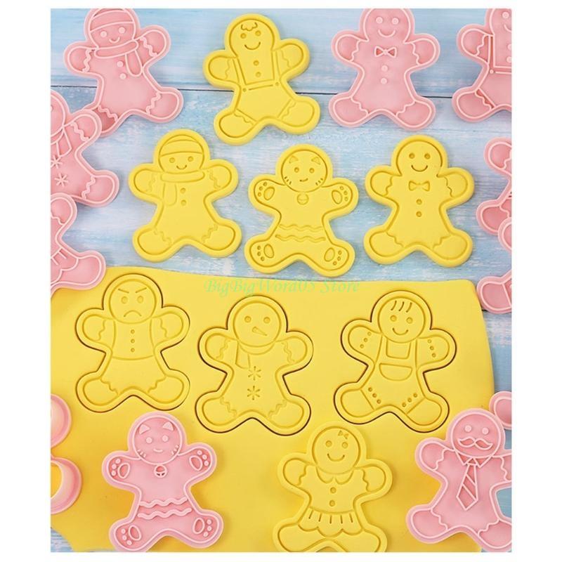 24TE Christmas Biscuits Stamps Gingerbreads Man Biscuit Cutter Baking Accessories