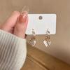 Love Heart Dangle Earrings Women Rhinestone Heart Drop Earrings Sparkling Earrings Valentine's Day Anniversary Gift for Her