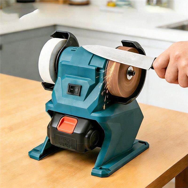 A25F-Dual Wheel 5500RPM Cordless Bench Grinder Metal Stone Polishing Tool For 21V Battery Power EU EU Plug