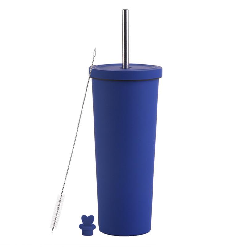 

Direct Supply Large Capacity 830Ml Thermos Cup Large Hole Bubble Tea Cup Stainless Steel Straw Cup 830ml сапфир синий