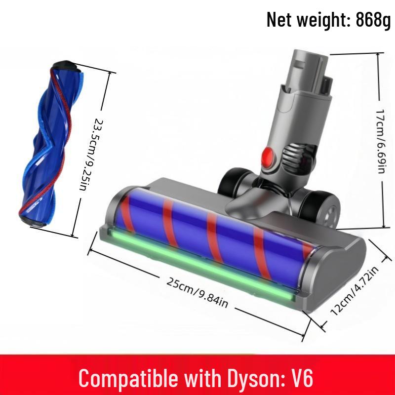 Dyson Vacuum Cleaner Accessory: V6-V11, V15 Slim Green Light Dust-Revealing Floor Brush.