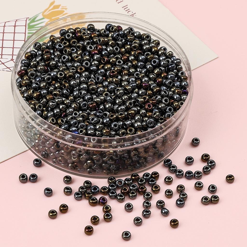 Glas Reisperlen Metall Mineralfarbe Perlen Handgemacht DIY Perlenkette Armband Zubehör Materialien Perlen zur Schmuckherstellung