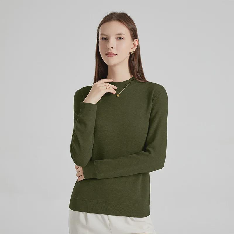 Women's Long-Sleeved Wool Knit Stand Collar Jacket