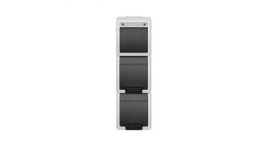 Aquant 2K Set Surface-Mounted Vertical Surface-Mounted Switch 1-Pole (Stair) + Double Socket With Grounding 2X2P+Z Ip55 Gray 5062