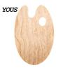 Professional Painting Supplies Wooden Paint Palette, Square Oval Shaped Artist Tray with Durable Beech Wood Palette Thumb Hole for Acrylic Watercolor