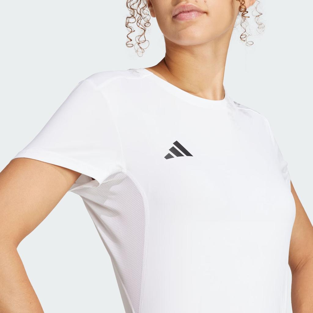 Adidas Adizero Essentials Running T-Shirt Slim Fit Short Sleeve Women Tops White IN1173
