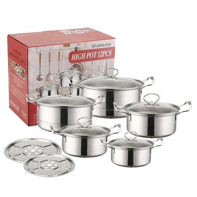 1 set rostfritt stål kokkärlssats Mångsidig Kompatibel med spisar Non-stick Reptålig Och diskmaskinssäker Spis-tillbehör