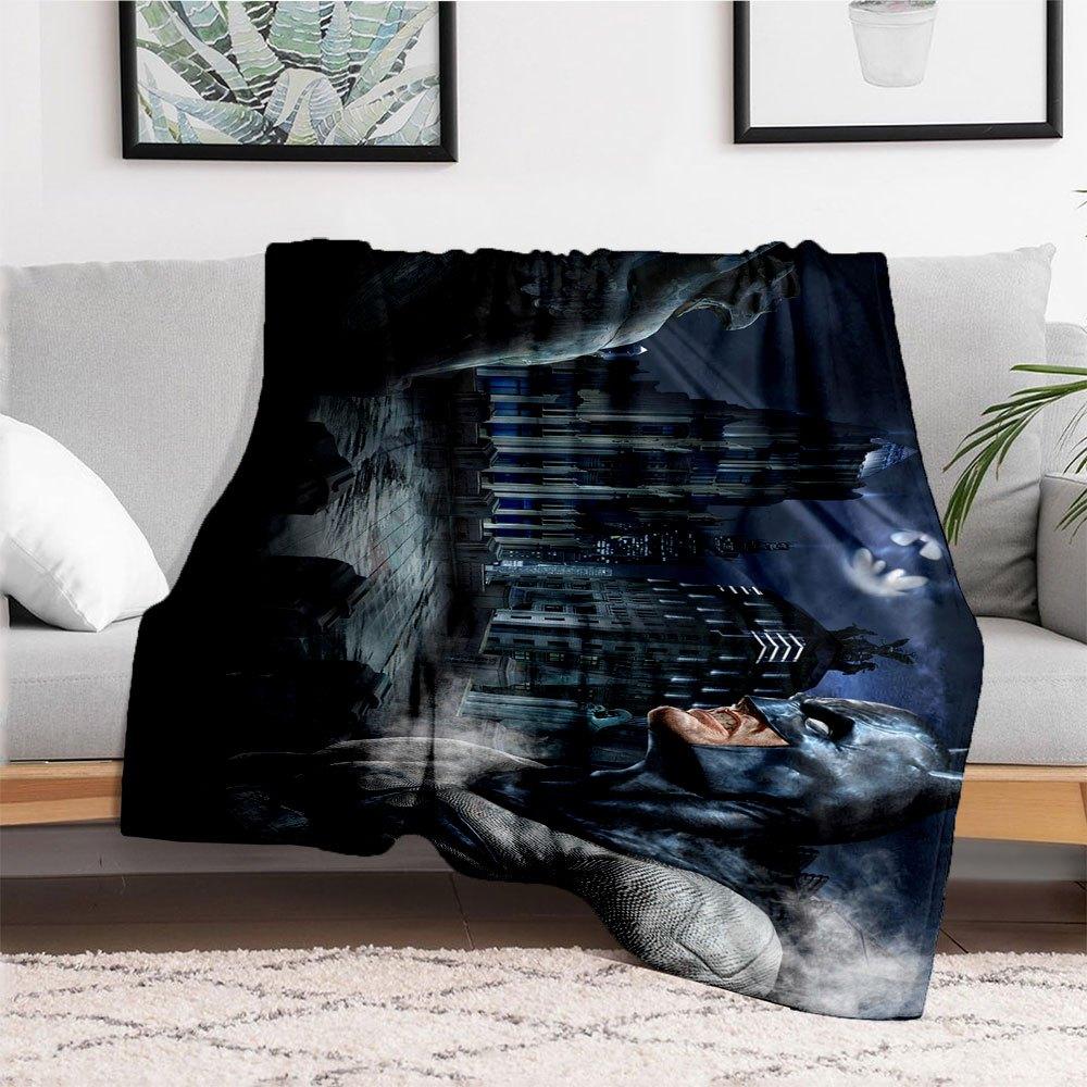 Batman: The Dark Knight Rises Gotham City Night Skyline Poster Blanket Flannel Throw Blanket for Sofa, Bed, Travel, Camping, Office, Couch, Chair