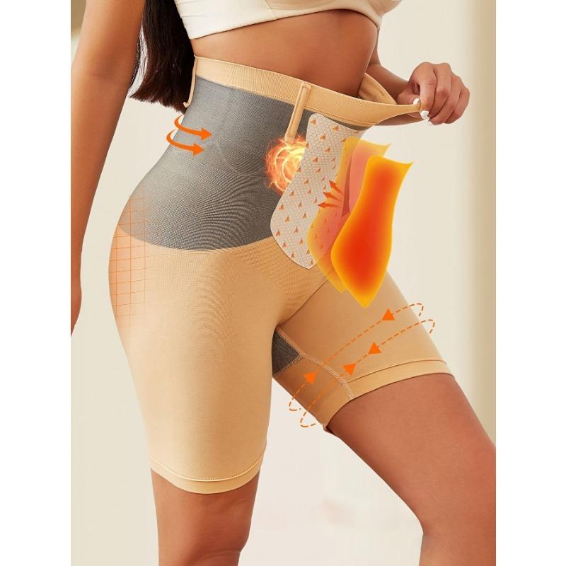 Pantalones Cortos Térmicos Cálidos sin Costuras de Cintura Alta para Control de Barriga Postparto, Pantalones de Ropa Interior Moldeadora para Mujer Boxer Levanta Glúteos