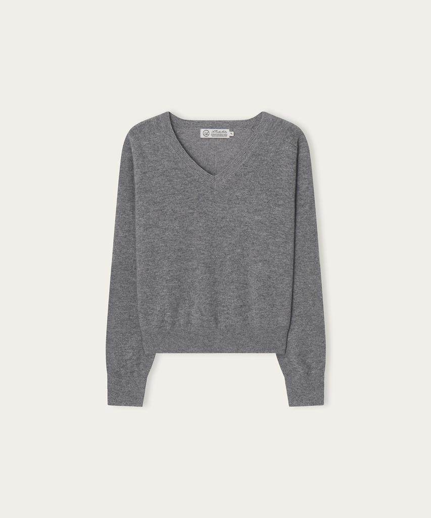 ATA Cadiz Wool Cashmere V-Neck Pullover_Melange Grey
