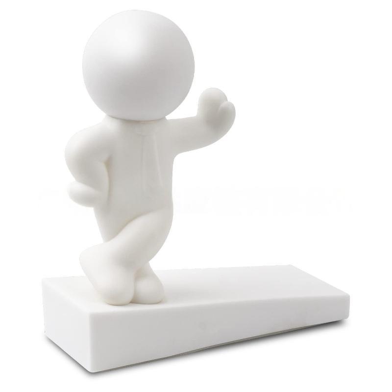 Cute White Humanoid Door Stopper With Non Slip Base Durable Material Perfect For Home Office Bedroom Decor