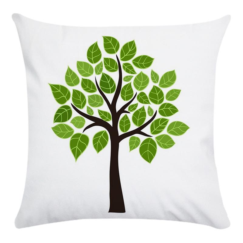 Creative Life Tree Pattern Digital Printing Short Plush Pillow Covers For Car Sofa Office Cushion Cover Home Goods