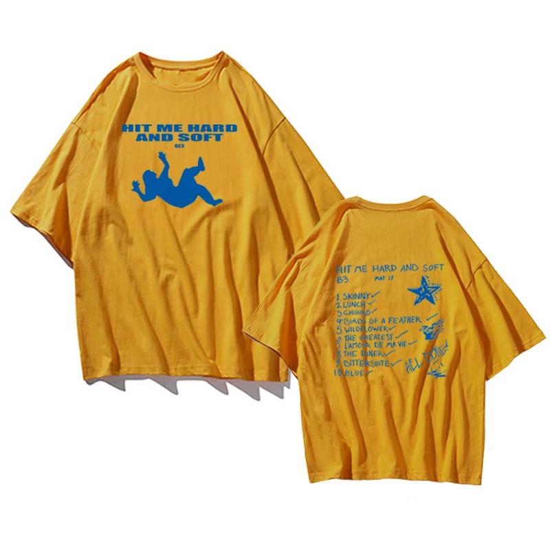 Billie Hit Me Hard and Soft Printed T-Shirt Men's Women's Summer Harajuku O-Neck Cotton European Size Casual Summer Top