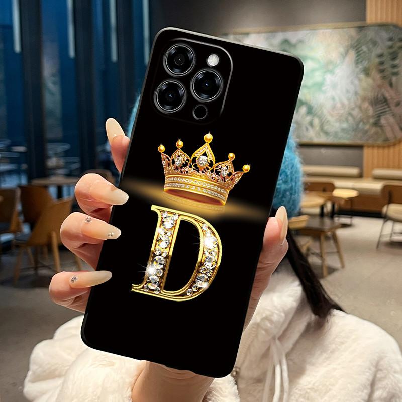 Glitter Crown Lucky Letter Pattern Shockproof Couple Phone Case For Doogee Note 58 58 Pro Casing Soft Silicone Black Cover