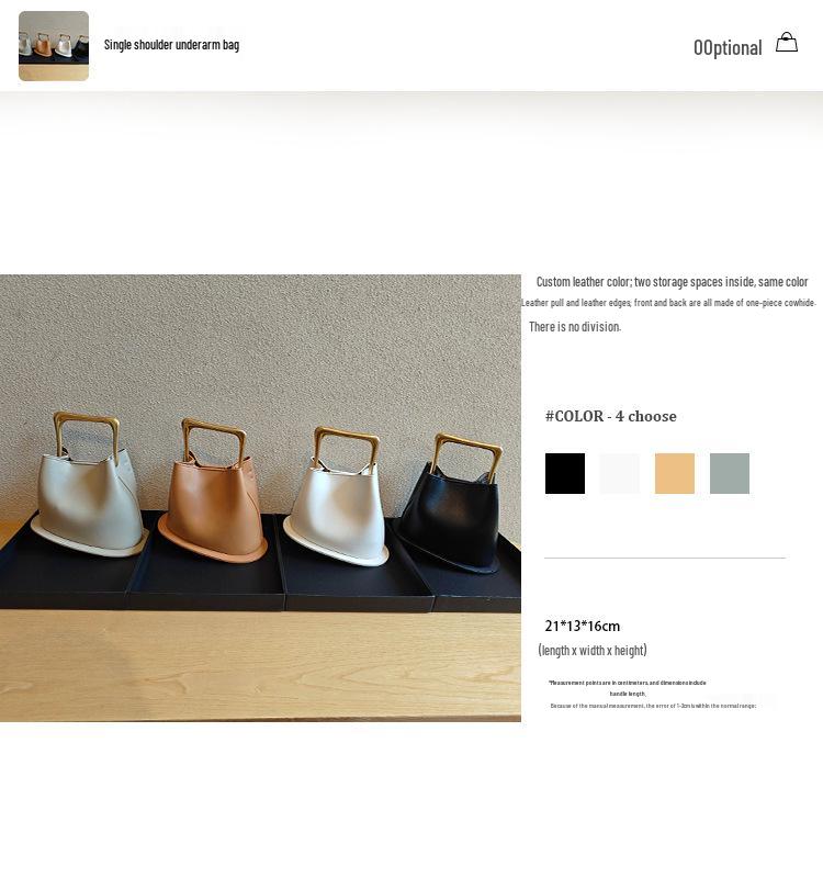 2024 Retro Echte Leder Bucket Bag mit Holzgriff - Einzigartiges, Vielseitiges Design