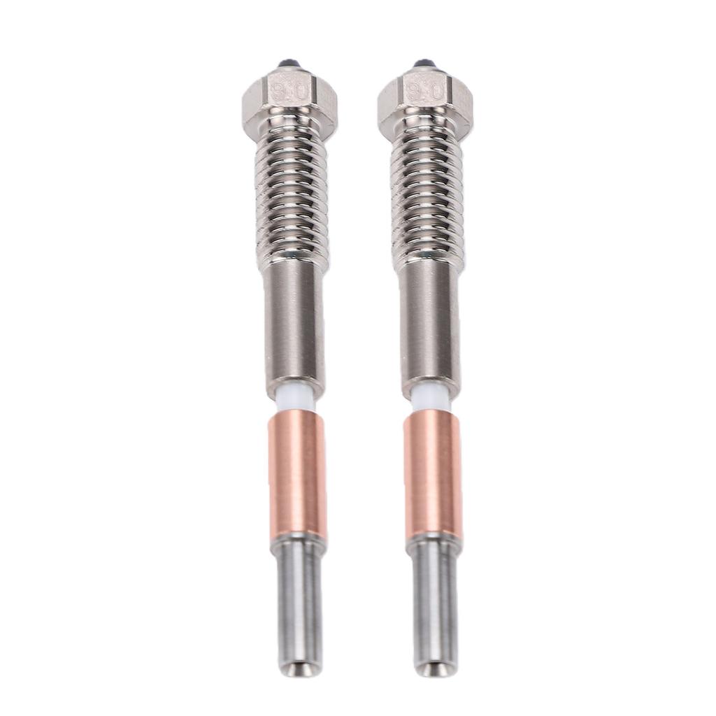 2PCS Bimetal Nozzle Replacement for QIDI Q2 Q2C 3D Printer 0.6mm Hardened Steel Nozzle with Ceramic Throat Tube High