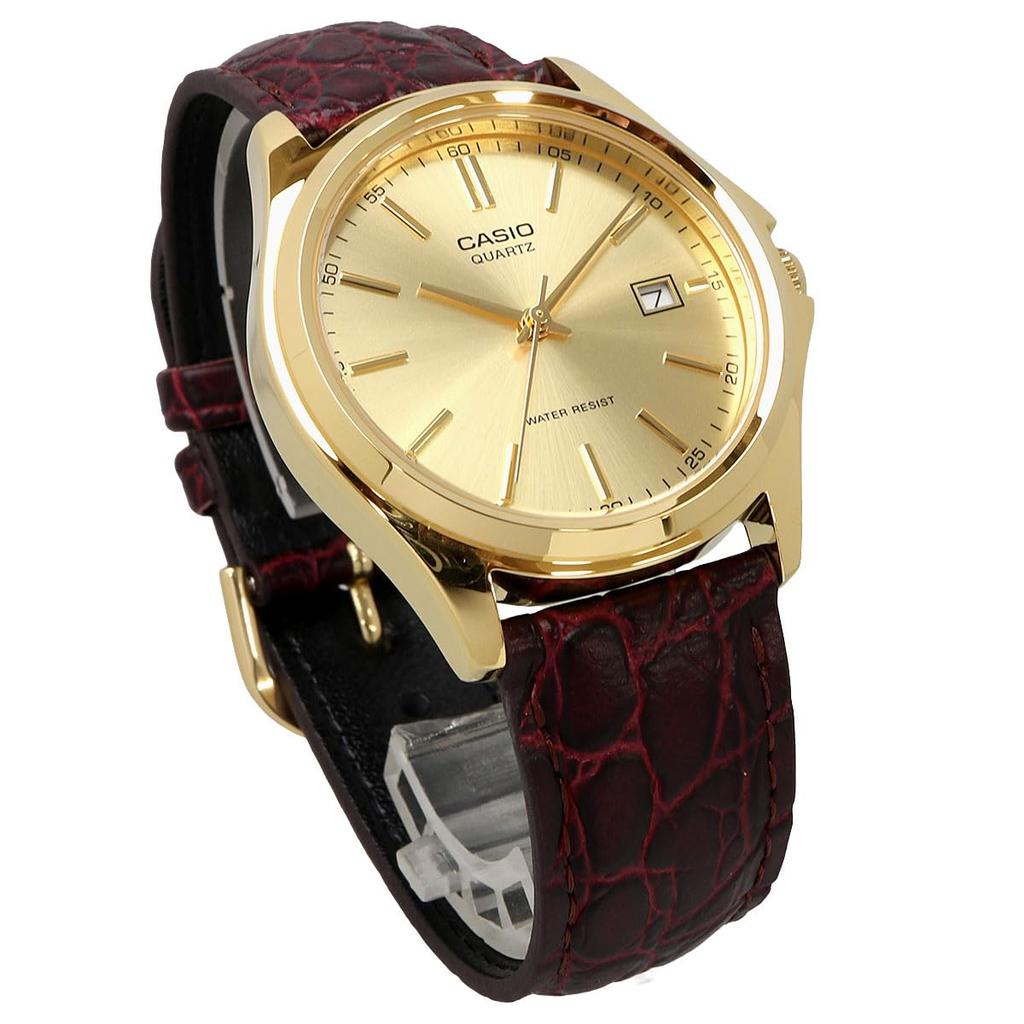 Casio Quartz Watch Gold with Brown Leather International Model Men's MTP-1183Q-9A Band, [Used]