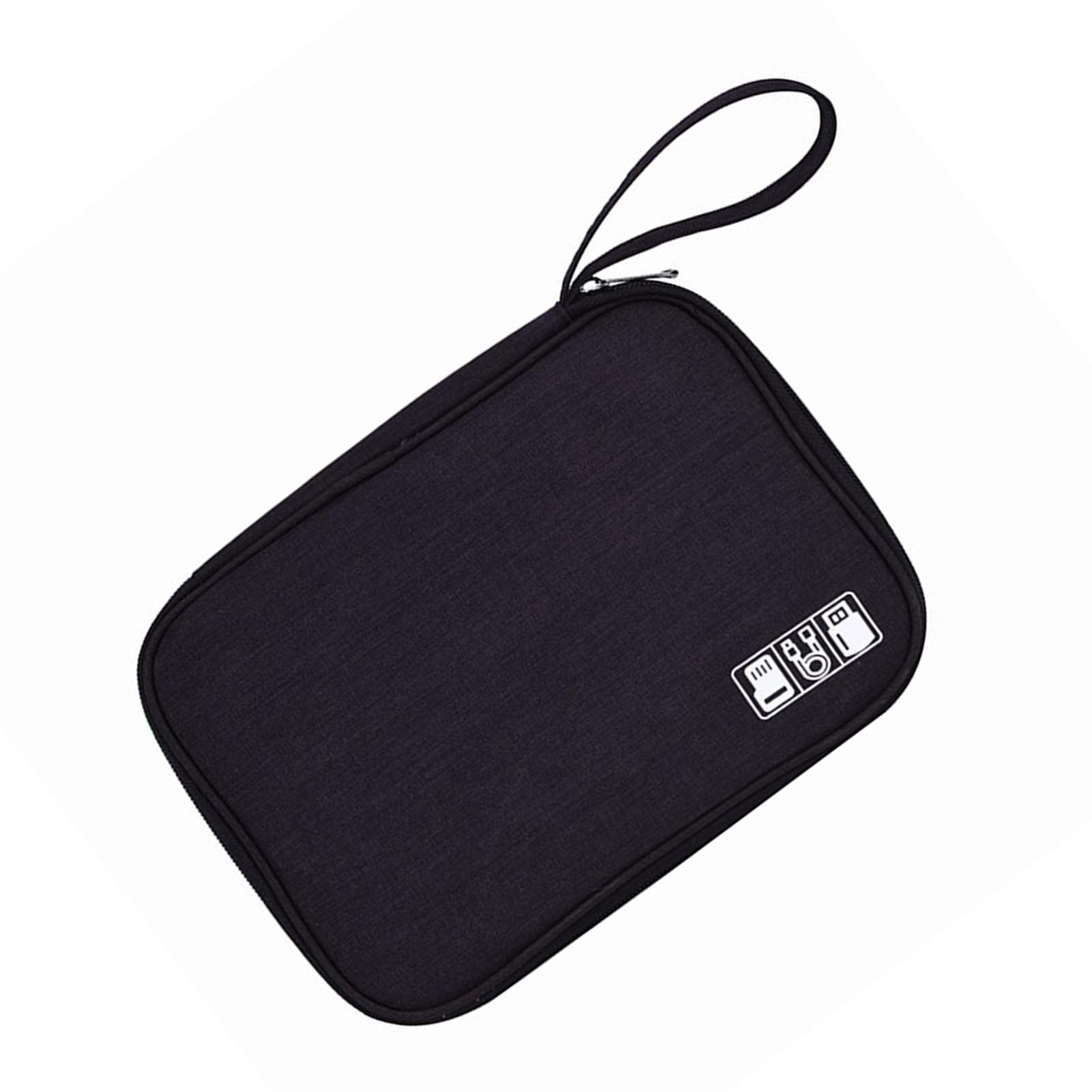 

Сумка для хранения кабелей Многофункциональный цифровой органайзер для кабелей Внешний аккумулятор Чехол для хранения наушников Черный
