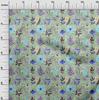 oneOone Cotton Flex Dusty Green Fabric Floral  Sewing Craft Projects Fabric Prints By Yard 40 Inch