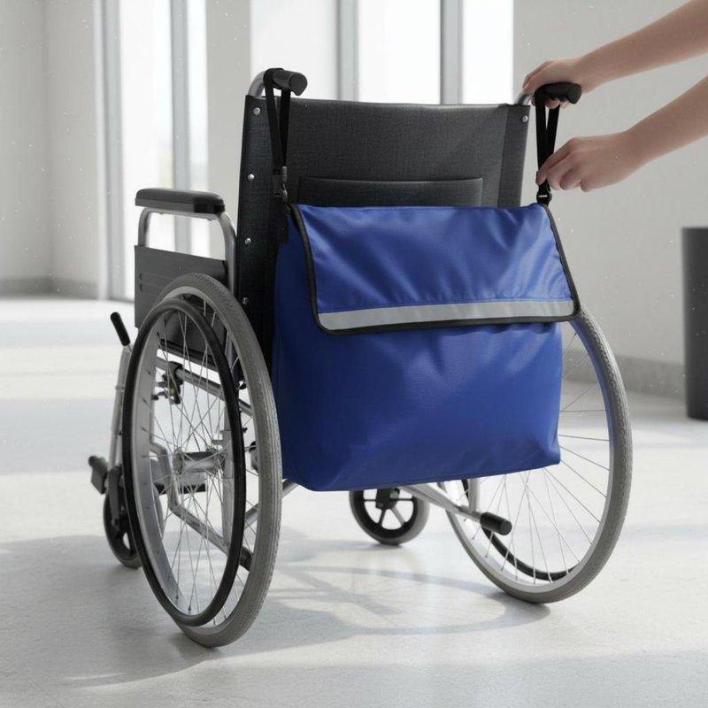 Wheelchair Storage Bag Adjustable Straps Wheelchair Back Pouch Mobility Aid Storage Bag Water-Resistant Mobility Aid Accessory