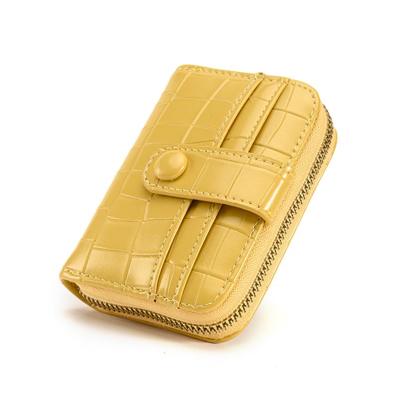 2024 Women's Crocodile Pattern Card Holder: Compact Accordion Wallet with Multi-Card Slots and Zipper