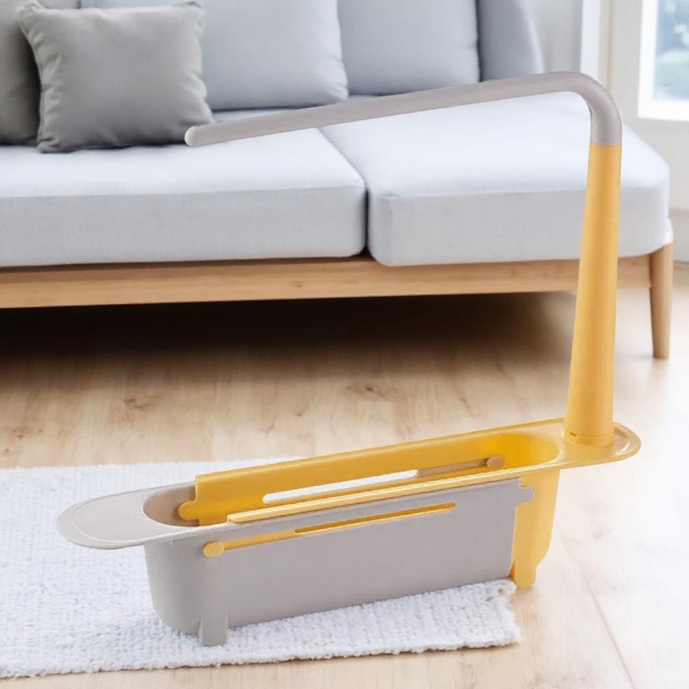 

Органайзер для кухонной раковины Телескопическая сушилка Стойка Держатель для мыла и губки Корзина для хранения Аксессуары жёлтый