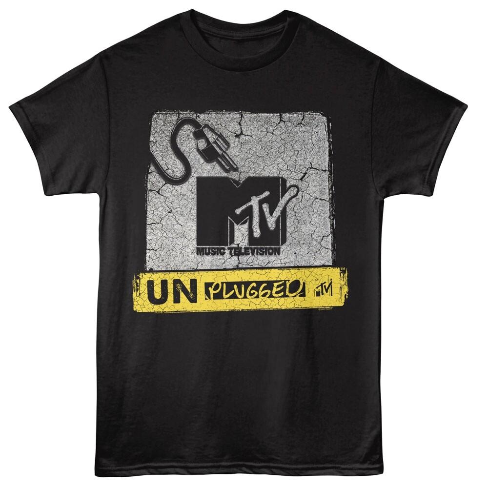 

MTV Music Television Men039;s T Shirt 1989 CRACKED BACKGROUND New Black Cotton Unisex T-Shirt L
