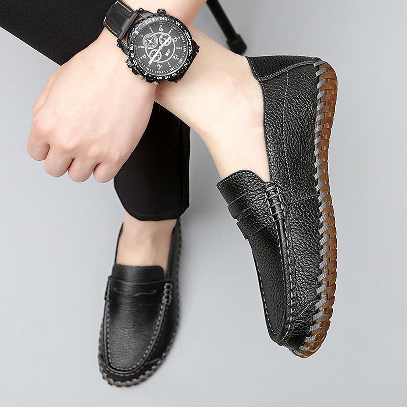Good Quality Leather Shoes For Men 2026 Slip On Loafers Men Comfortable Casual Sneakers Outdoor Handmade Leather Shoes For Men