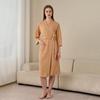 Spring-Summer Waffle Bathrobe: Unisex, Lightweight, 3/4 Sleeves, Korean Style, Absorbent