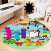 Numberblocks Printed Round Rug Carpet Chair Rug Area Rug Entryway Doormats,for Office Chair Living Room Bedroom Kitchen Room.
