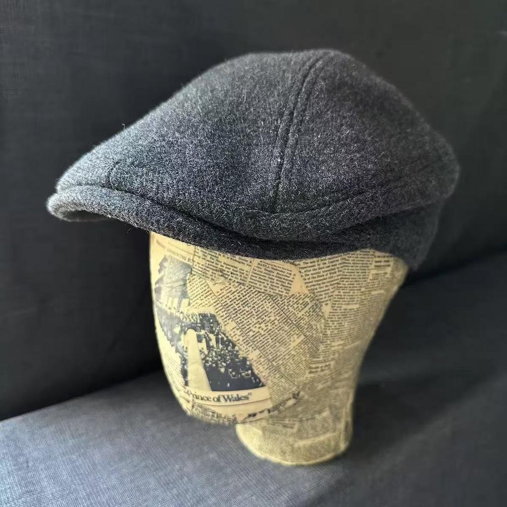 Jesień Nowość Duży Rozmiar 62 cm Kraciasty Wełniany Męski Vintage Beret Malarski Damski Literacki Retro Gazeciarz Duży Rozmiar Casual Czapka Ivy S-XL