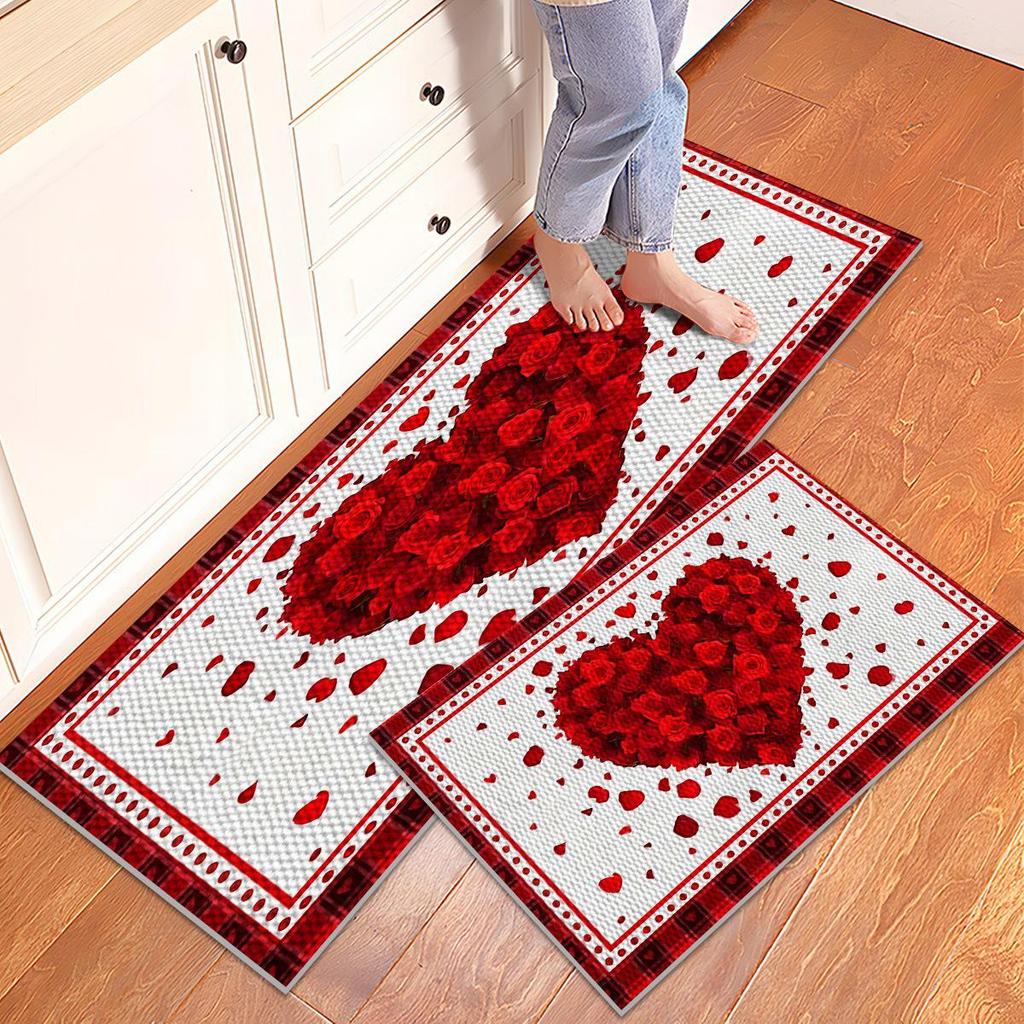 Valentine's Day Heart Hallway Runner: Non-slip, Dirt-resistant, Easy-to-Clean Floor Mat
