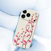 For iPhone 17 Pro Max Case Red Leaves Pattern Printing Straight Edge TPU Phone Back Cover