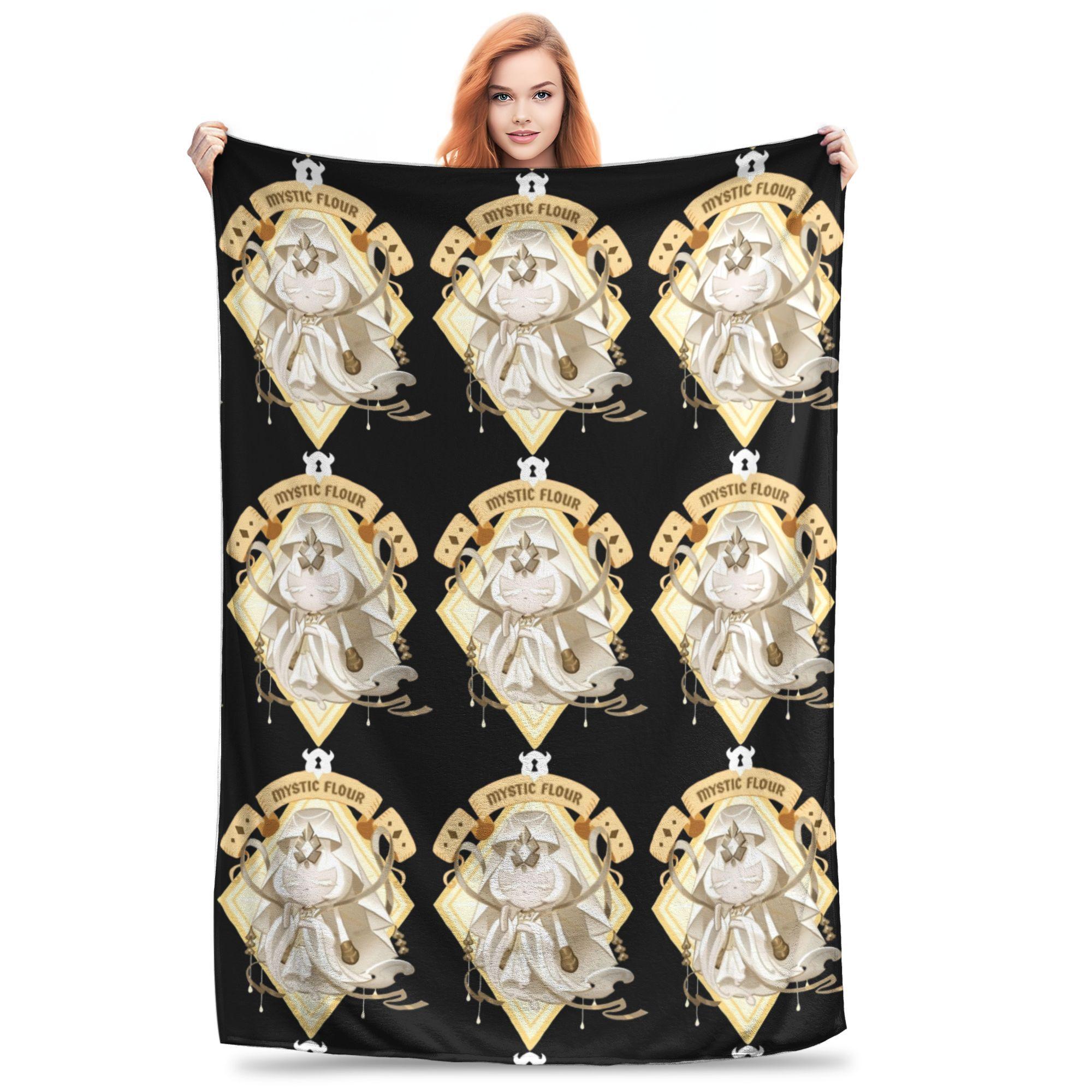 

Мистическая мука Печенье Одеяло Флис Cookie Run Kingdom Теплые Пледы для Путешествий на Открытом Воздухе Одеяло для Спальни 30x40in