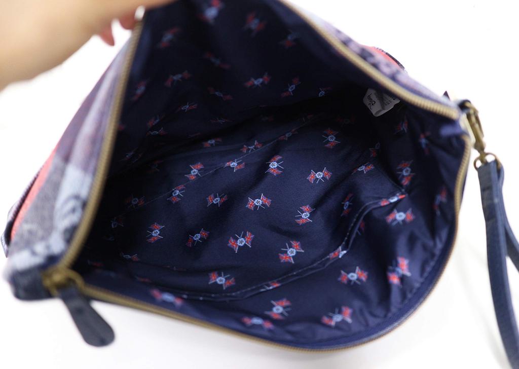 Marushin Disney Mickey Mouse Clutch H25 X Traditional Made with Wool Fabric by 2335017000 Bag, W33cm, Check, MOON, UK,