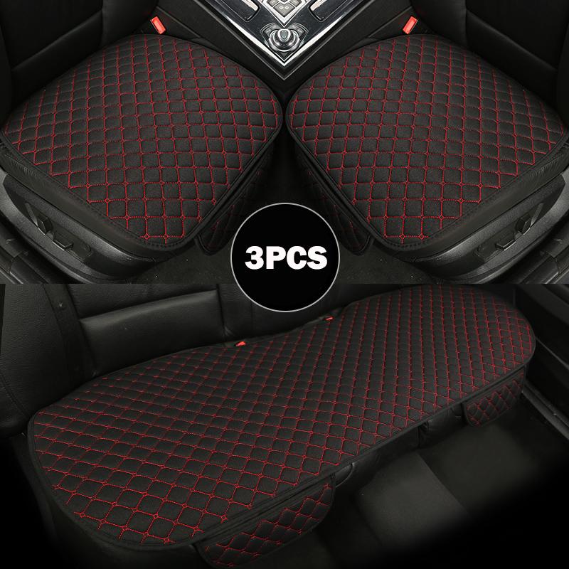 Husă scaun auto din in față, spate, țesătură de in, pernă de dimensiuni mari, covoraș de protecție respirabil, stil auto interior, camion SUV