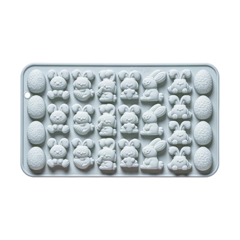 Egg Bunny Silicone Mold, 27-Cavity Baking Molds For DIY Cake Decoration,Chocolate, Pastry, Bread, Soap, Jello