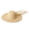 Spring and summer new versatile casual hand-woven straw hat fashionable raffia rough edge beach vacation sun protection simple sun hat