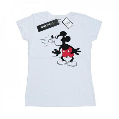 Damen-/Damen-T-Shirt aus Baumwolle mit Micky-Maus-Zunge