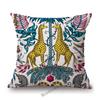 Orange Yellow Blue Pink Purple Tropical Plant Giraffe Unicorn Animal Pattern Toile De Jouy Decorative Pillow Case Cushion Cover
