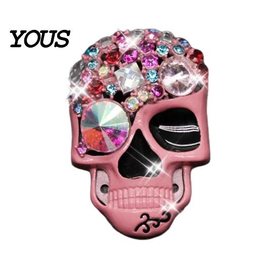 Halloween Car Decorations Rhinestones Skull Air Diffuser Clip, Personalized Punk Decorative Outlet Clip Style Vent Perfume Automotive Interior