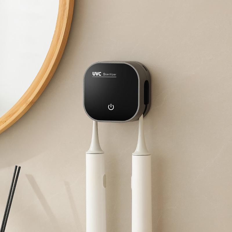 Portable UVC Toothbrush Sterilizer with USB Charging for Two