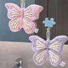 Cartoon Butterfly Shape Hand Towel Quick Drying Strong Water Absorption Bathroom Kitchen Rag Thickened Coral Fleece Washcloth