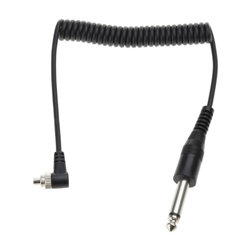 Camera Flash Sync Cable, Professional Coiled Wire 2.5mm 3.5mm 6.35mm PC Connector Stable Connection and Quick Triggering