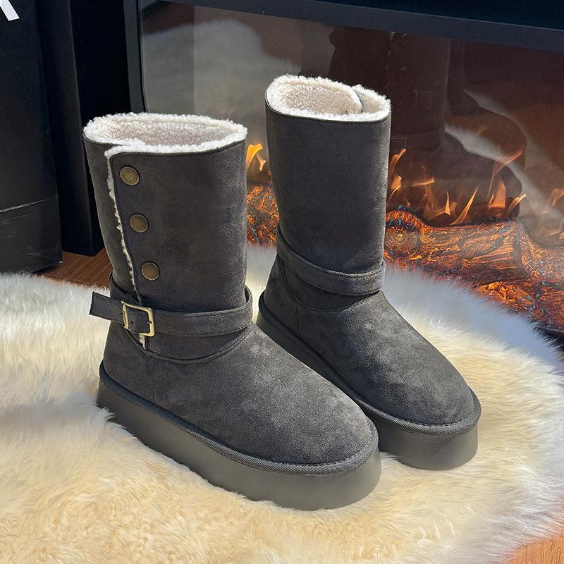 

High fashion Northeast warm and heightened two wear snow boots women s 2025 new winter velvet thickened cotton shoes 35