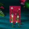 Trendy Christmas Tassel Drop Earrings for Women Red Green Bell Xmas Tree Imitation Pearl Long Earring Party Holiday Jewelry Gift