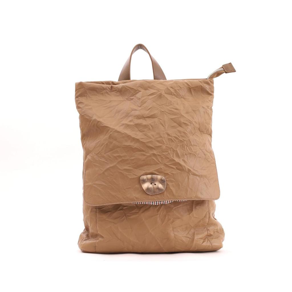 Nananoel Jenny Backpack with Metal Buttons, A4 and PC Compatible, 2453311011, Greige (395)