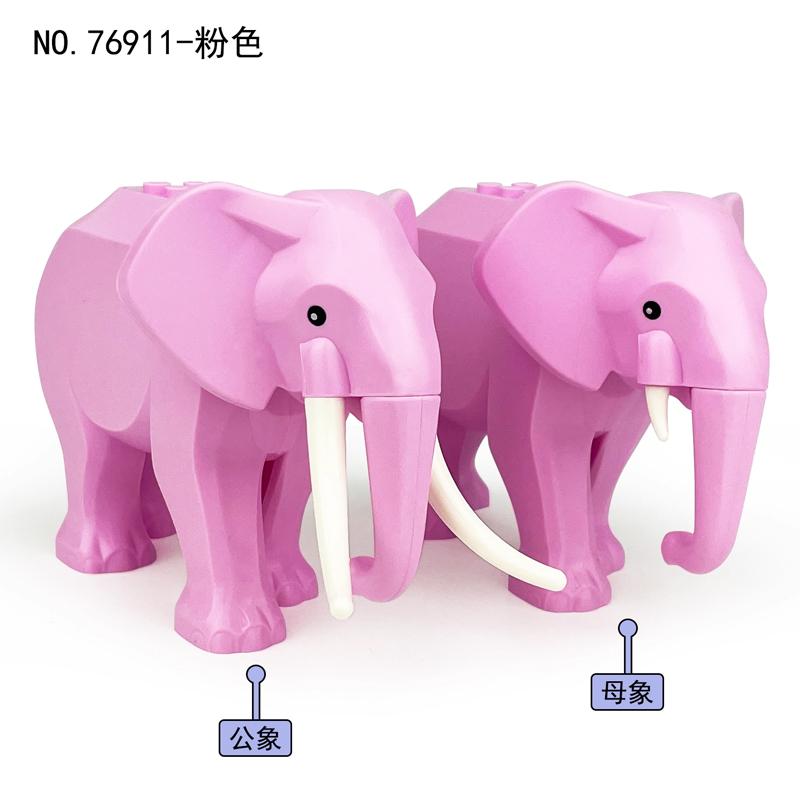 MOC Zwierzęta Zoo Klocki Słonie Tygrysy Słonie Małpy Łosie Niedźwiedzie Owce Wielbłąd Koń Krokodyl Lampart Mini Klocki DIY T11