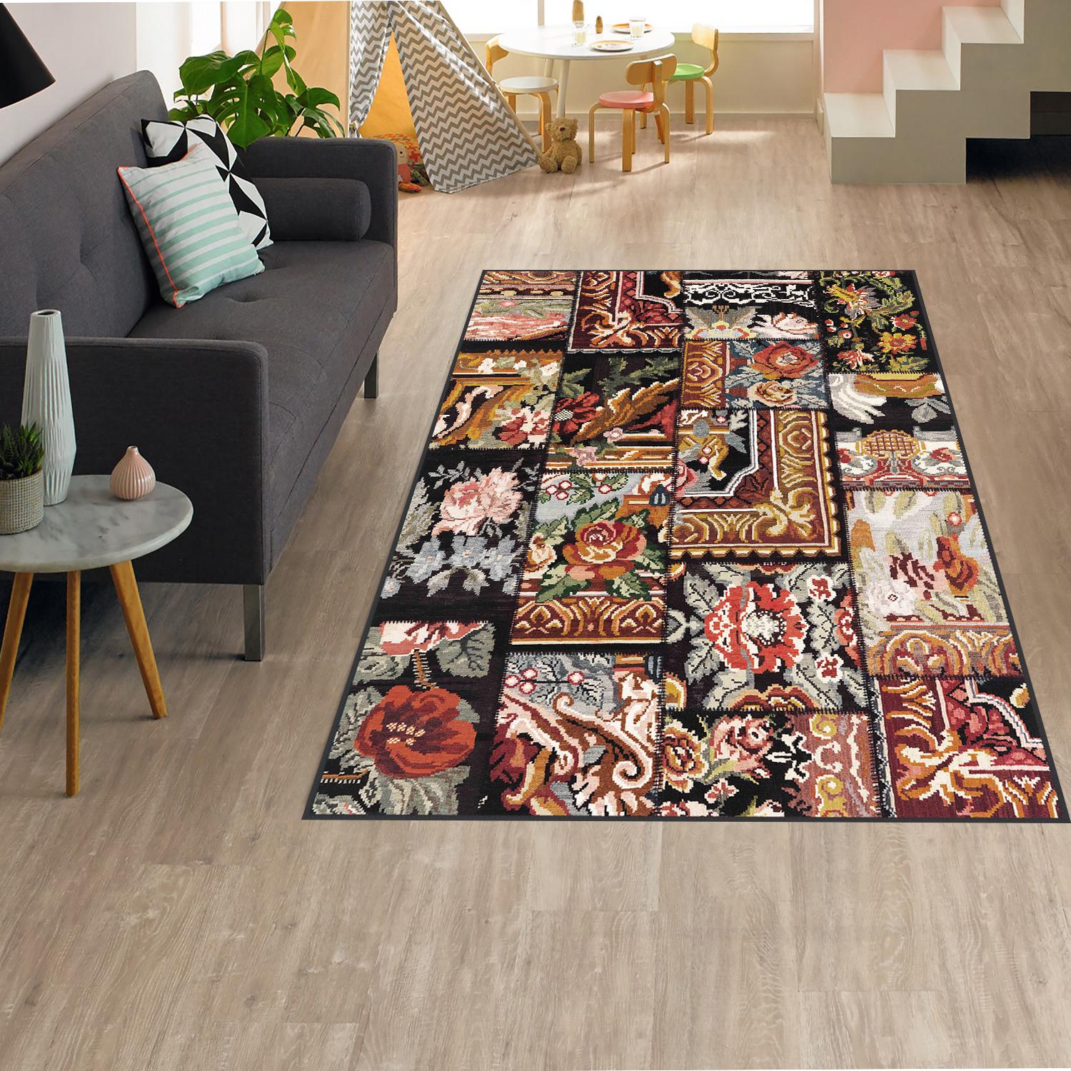 

Rovigo Home Моющийся ковер с принтом RVGHOME1283 50x80 чёрный